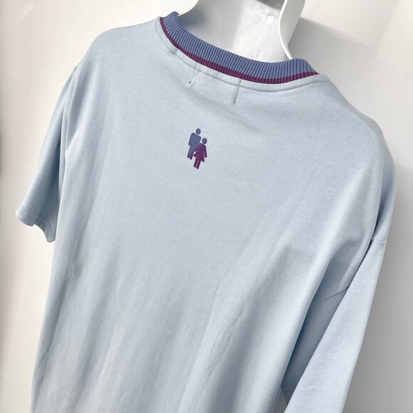 Homme + Femme NEW Logo Tee T-Shirt Mens Sz L Blue Heavy Cotton Short Sleeve - Picture 5 of 7